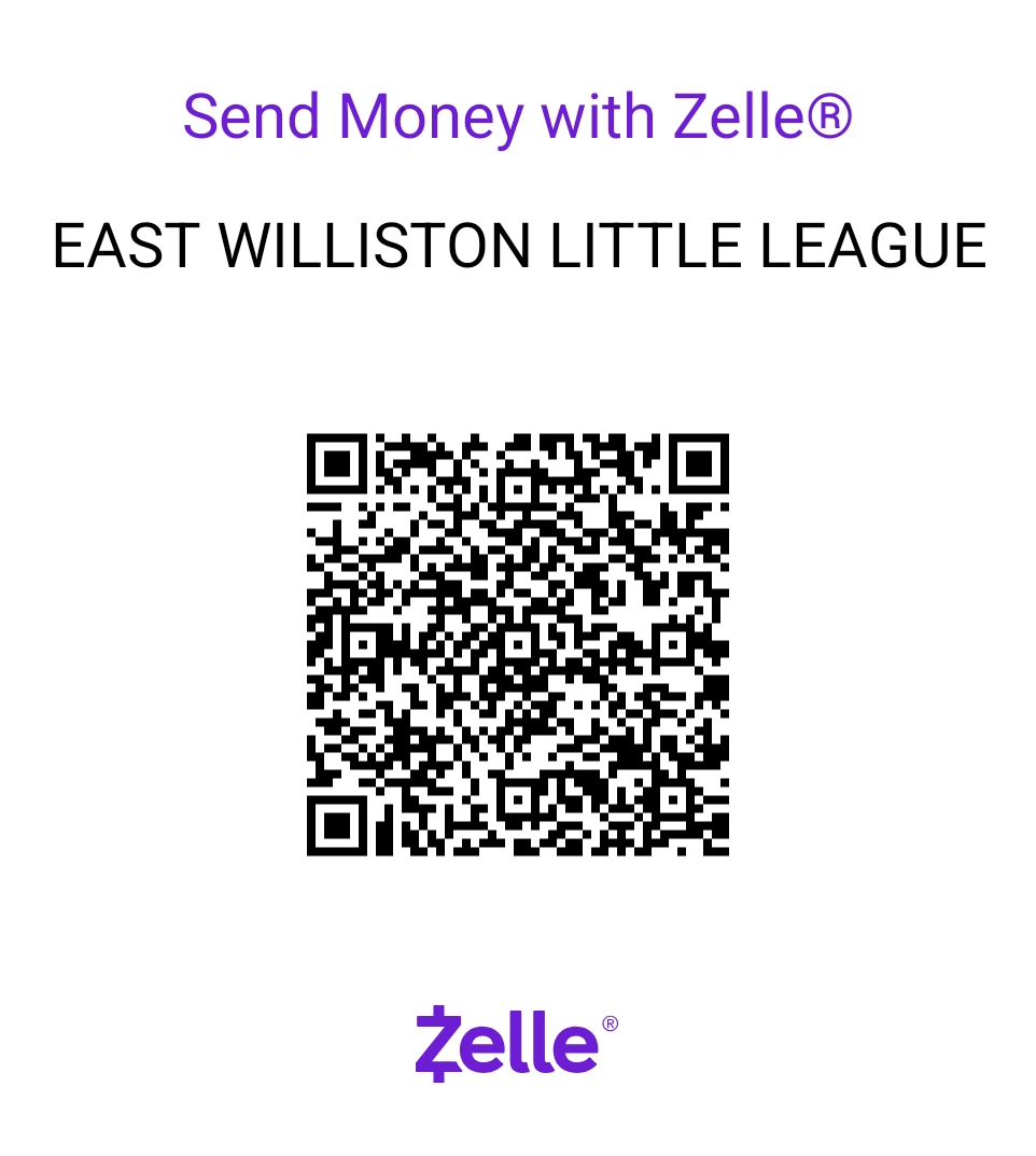Scan to send money with Zelle to East Williston Little League